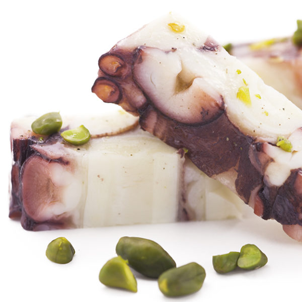 Terrine of smoked octopus with pistachios